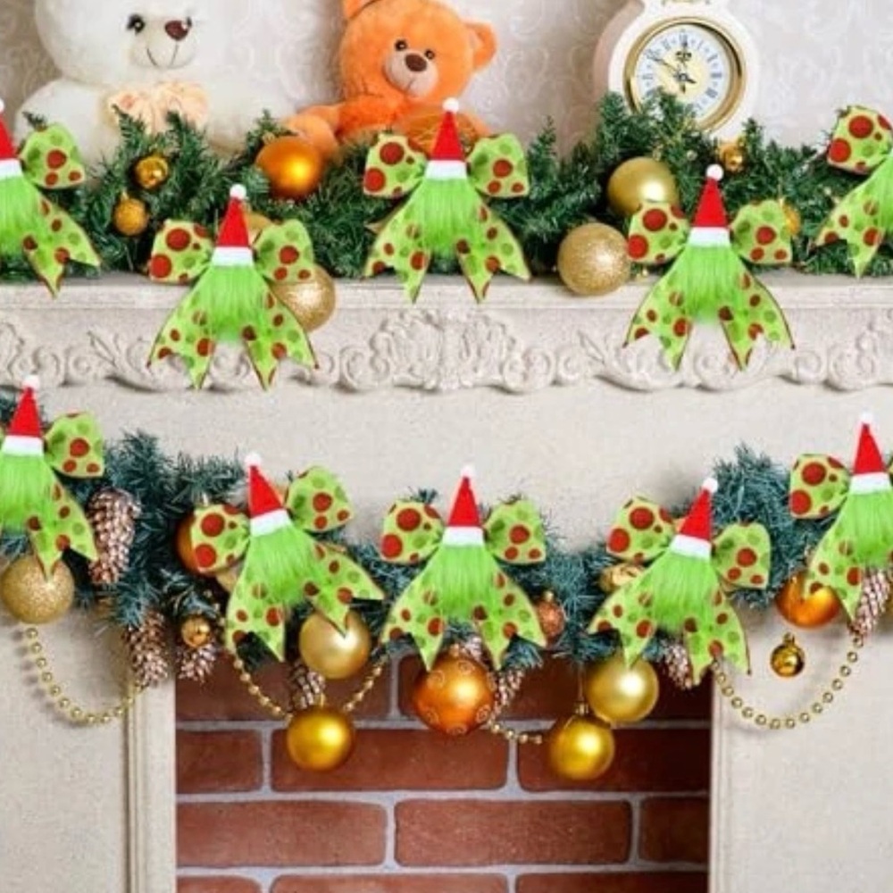 NEW 12 Pc Grinchmas Bows for Tree, Wreath, Etc - Boutique - Picture 3 of 4